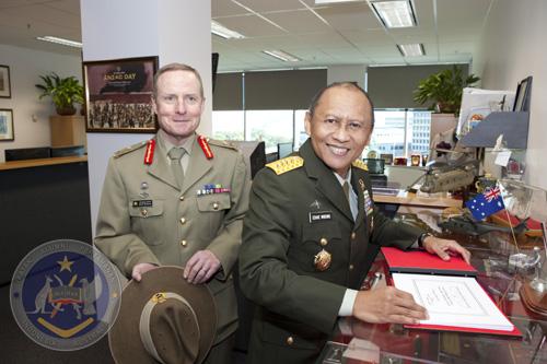 02 Visit by GEN Pramono Edhie Wibowo, TNI Chief of Army Staff, Indonesia (KASAD) visited LTGEN David Morrison AO, Chief of Army as a counterpart visit and overall engagement activities with Indonesia.